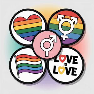Diverse custom patches celebrating pride and LGBTQIA+ themes.