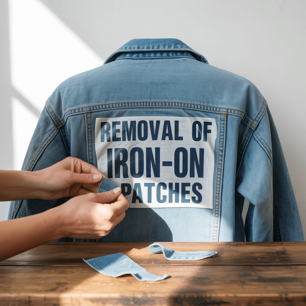 Careful removal of Iron-On Letters Patches.