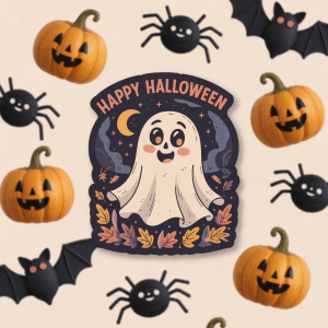 A set of charming Halloween-themed patches.