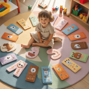 A cute kid surrounded by patches.