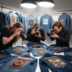 A professional custom patch photography setup in a modern studio.