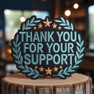 Custom patches as a token of appreciation. 
