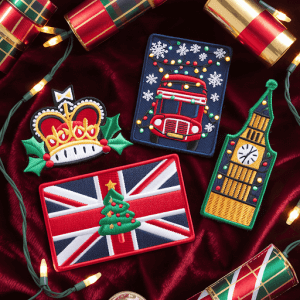 Custom patches showcasing quintessentially British Christmas designs. Custom patches showcasing quintessentially British Christmas designs.