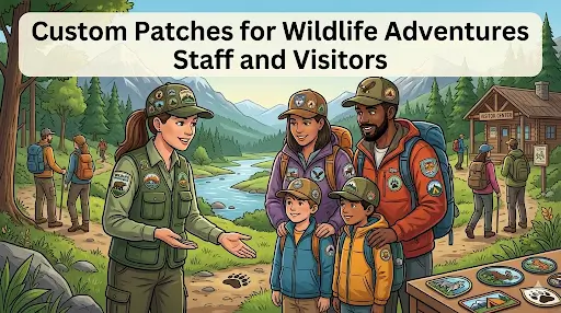 A visual of a family and a guide discussing wildlife adventure.